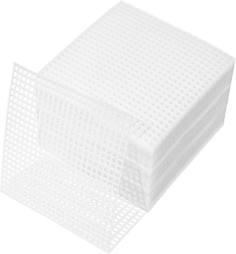 Larrel 24PCS Plastic Canvas Sheets, Square Plastic Canvas Mesh Sheets, White PVC Mesh Canvas-Sheets for Needlework, Embroidery, Yarn Crafting, Knit Crochet Project and Make Dividers (10x10cm/4x4 Inch) - Image 1